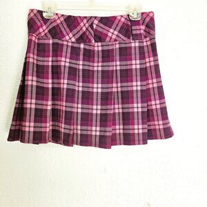 Wild Fable Schoolgirl Preppy Pink Purple Plaid Pleated Mini Skirt Size Medium